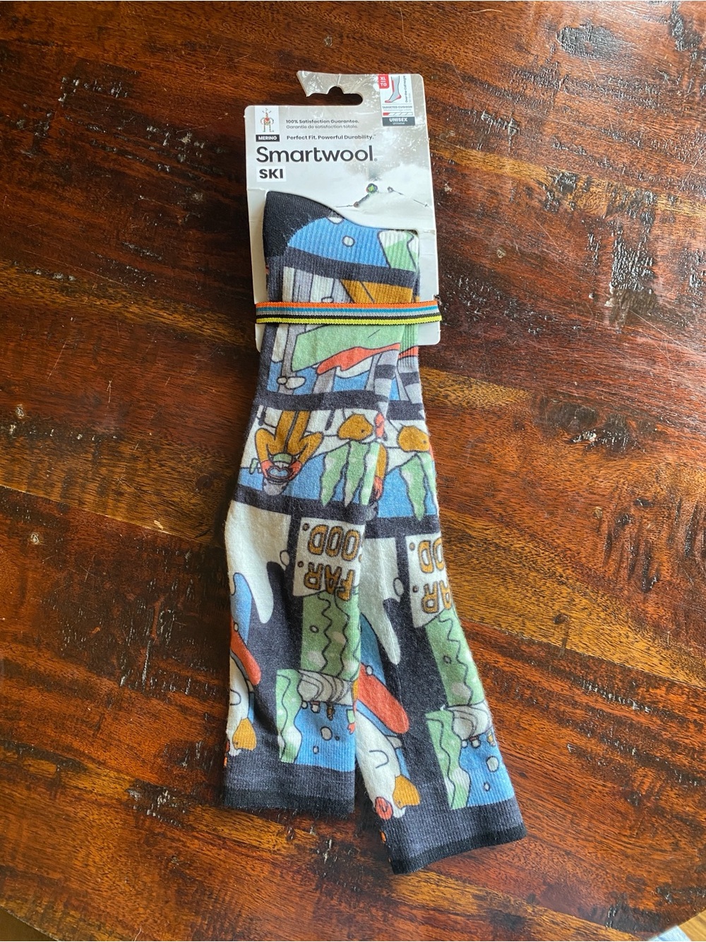 Smartwool Ski Targeted Cushion Winter Adventure Print OTC Sock midweight size XL